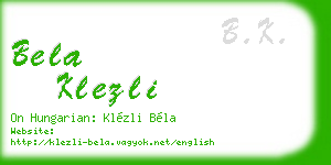 bela klezli business card