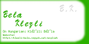 bela klezli business card